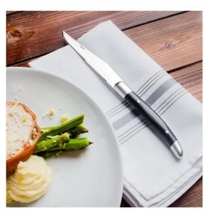 Walco Parisian Steak Knife w/Black Delrin Handle & 4-1/2" Blade (Set of 4)